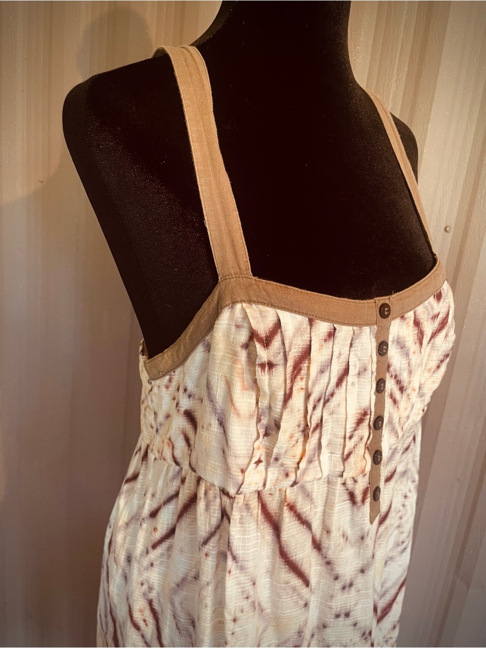 Anthro Eloise Sunny Forecast Chemise Dress Crisscross Strap Smocked Gauzy sz M - Picture 6 of 10